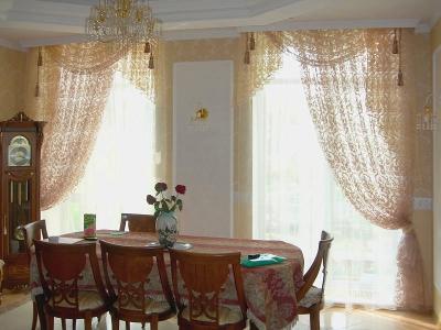 Кружевные шторы в столовую комнату